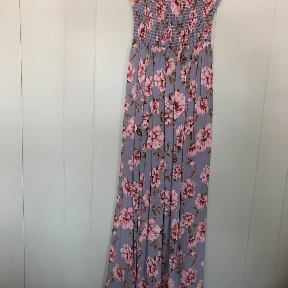 Strapless flowered sun dress
